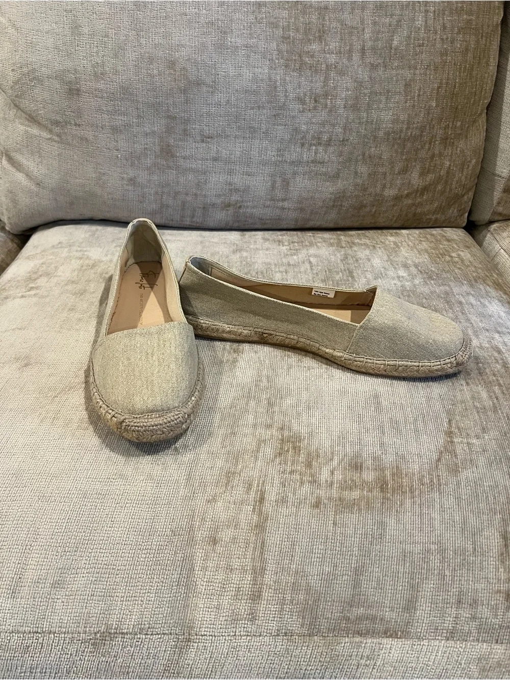 Franco Sarto Beige Canvas Espadrille Flats